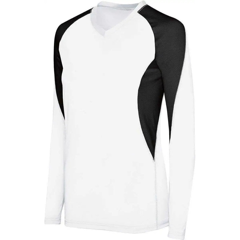 High Five 342182 Womens Long Sleeve Court Jersey  – White Black