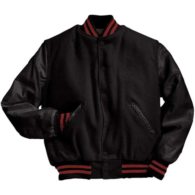 Holloway 224183 Varsity (Wool, Leather Sleeves) – Bk Bk Scarlet