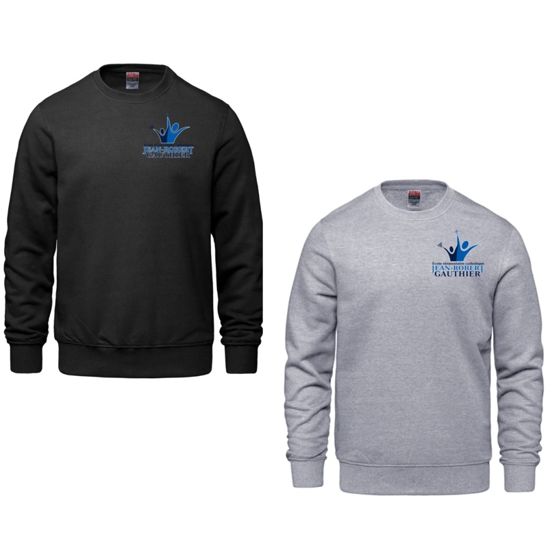 JEAN-ROBERT GAUTHIER ATC COTTON CREWNECK SWEATSHIRT ADULT OR YOUTH WITH EMBROIDERED LOGO