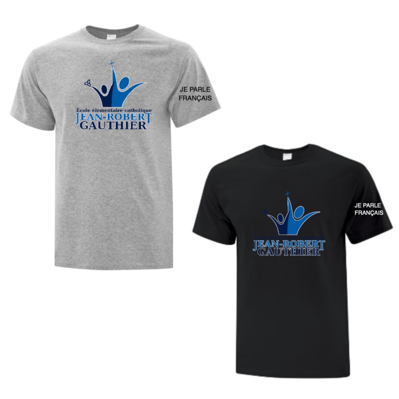 JEAN-ROBERT GAUTHIER COTTON TSHIRT ADULT OR YOUTH WITH FULL FRONT HEAT PRESS