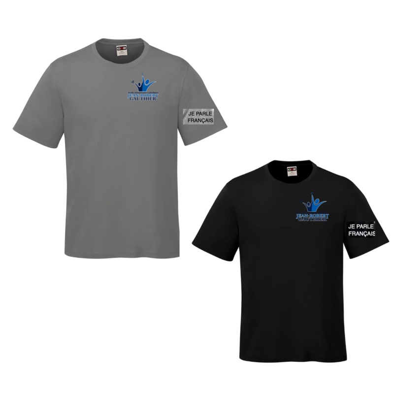 JEAN-ROBERT GAUTHIER DRYFIT SHORT SLEEVE ADULT OR YOUTH WITH LEFT CHEST HEAT PRESS