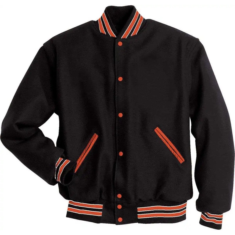 Holloway 224182 Letterman (All Wool) – Black Burnt Orange White