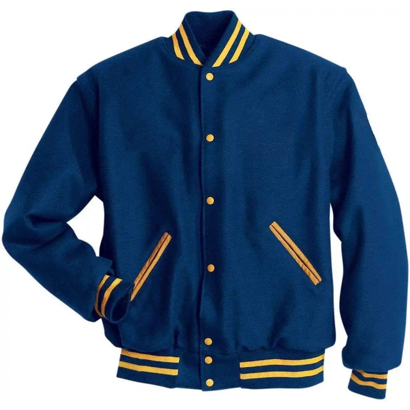 Holloway 224182 Letterman (All Wool) – True Navy Light Gold