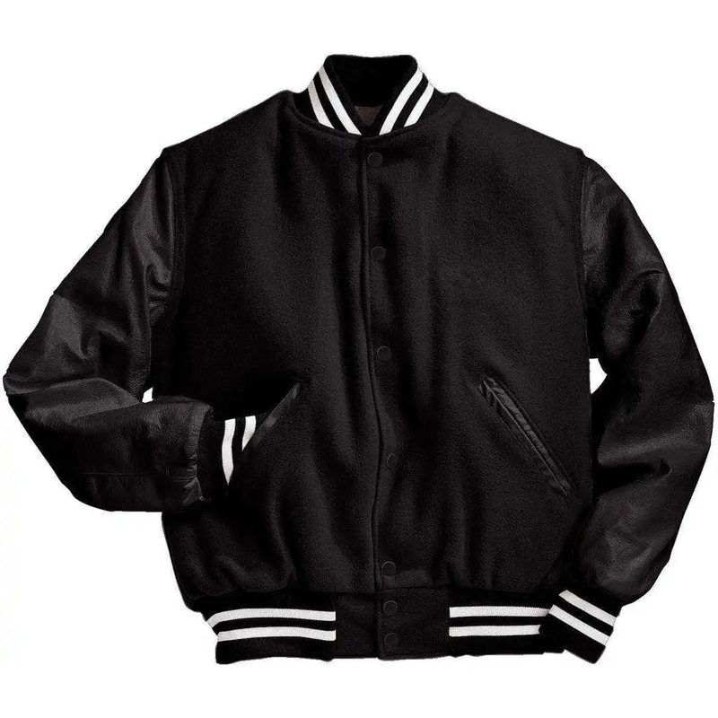 Holloway 224183 Varsity (Wool, Leather Sleeves) – Bk Bk Wh