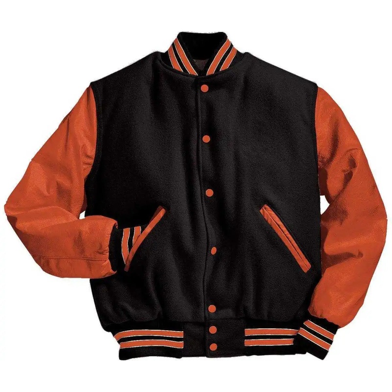 Holloway 224183 Varsity (Wool, Leather Sleeves) – Bk Burnt Orange