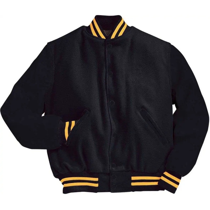 Holloway 224183 Varsity (Wool, Leather Sleeves) – Bk Light Gold