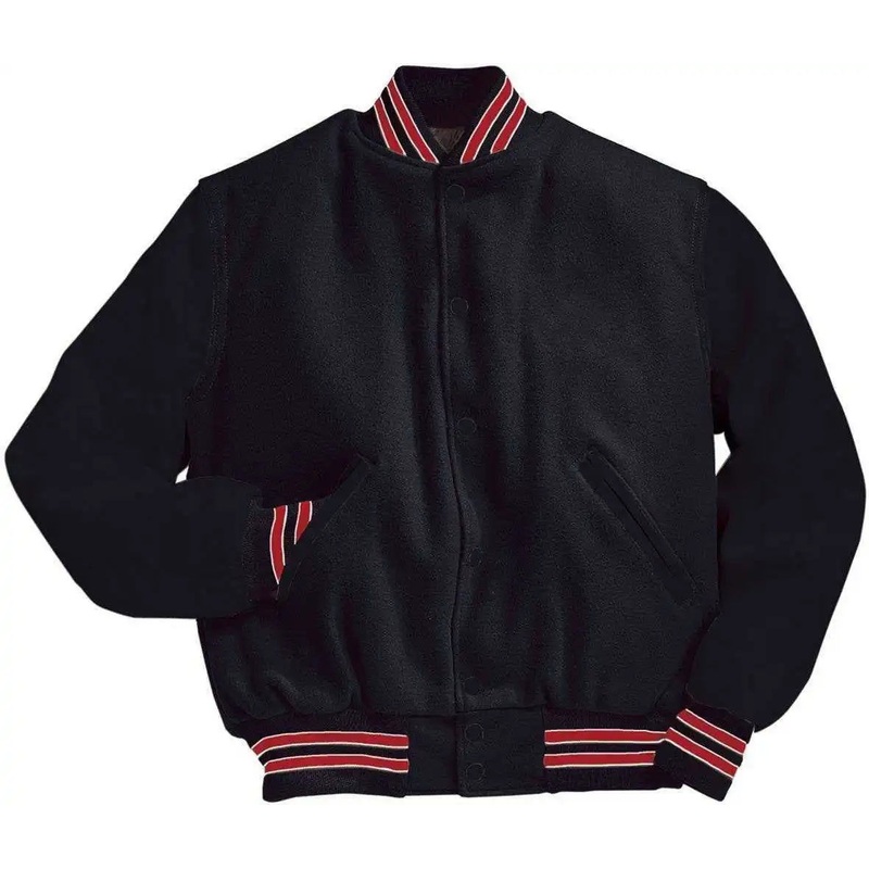 Holloway 224183 Varsity (Wool, Leather Sleeves) – Bk Scarlet Wh