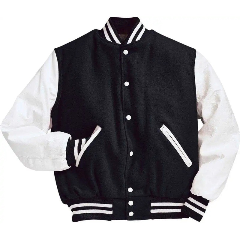 Holloway 224183 Varsity (Wool, Leather Sleeves) – Bk Wh