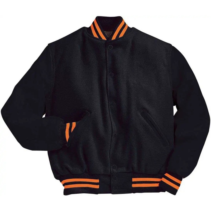 Holloway 224183 Varsity (Wool, Leather Sleeves) – Black Burnt Orange