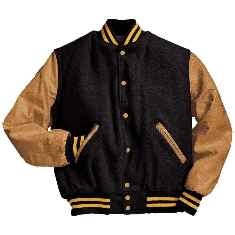 Holloway 224183 Varsity (Wool, Leather Sleeves) – Black Light Gold