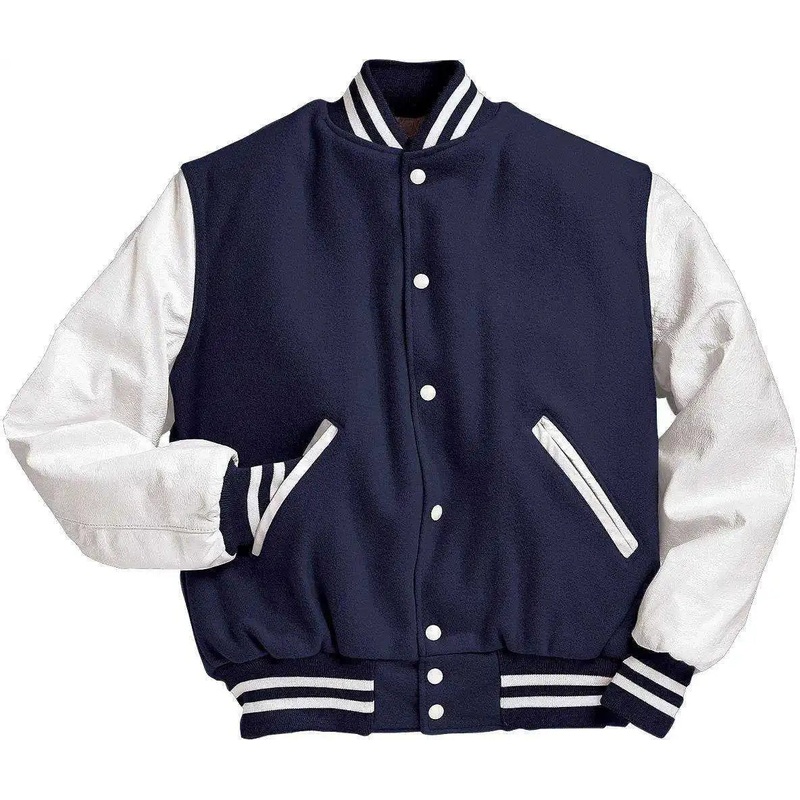 Holloway 224183 Varsity (Wool, Leather Sleeves) – Dark Navy Wh