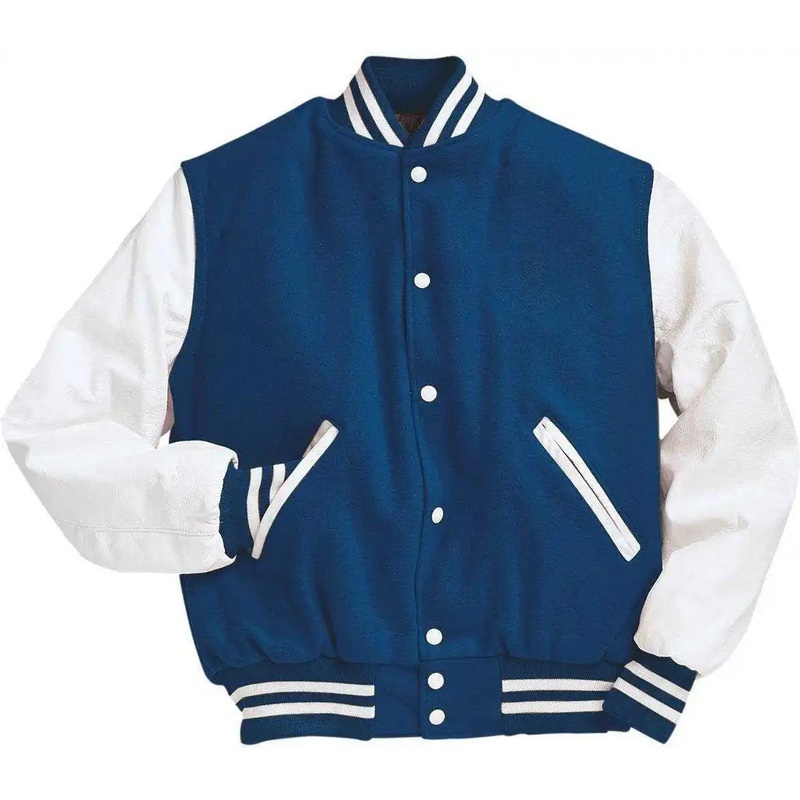 Holloway 224183 Varsity (Wool, Leather Sleeves) – Dark Royal Wh