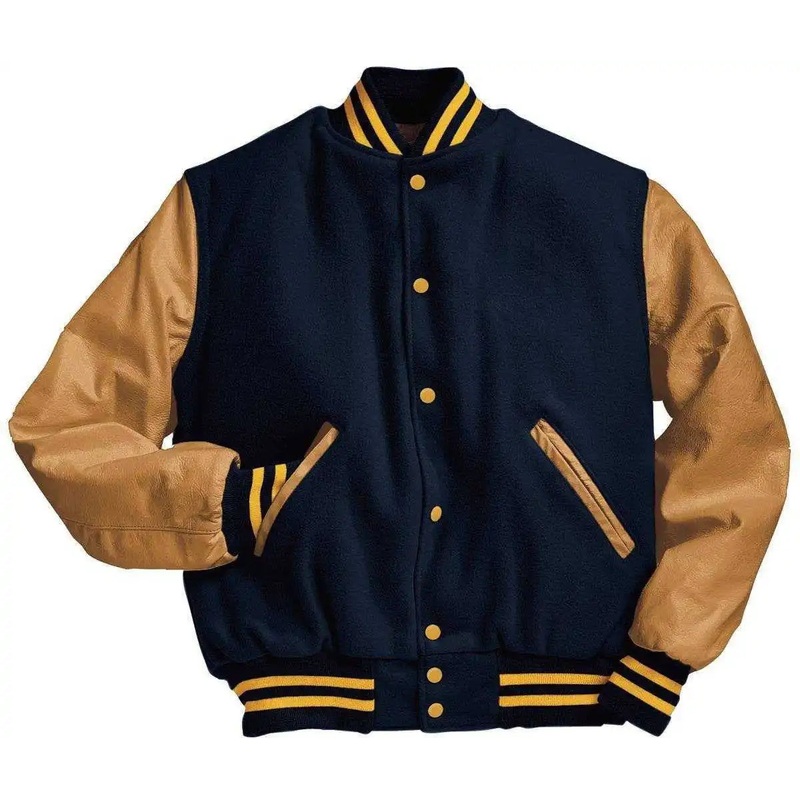 Holloway 224183 Varsity (Wool, Leather Sleeves) -DK Ny Lt Gold Lt Gold