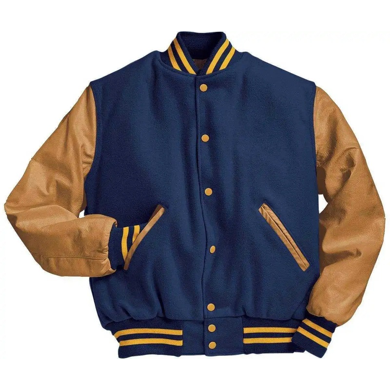 Holloway 224183 Varsity (Wool, Leather Sleeves) – Dk Royal Light Gold