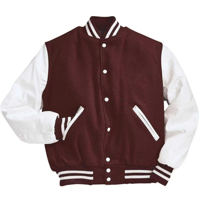 Holloway 224183 Varsity (Wool, Leather Sleeves) – Maroon Wh