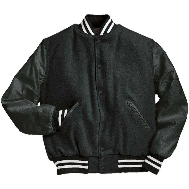 Holloway 224183 Varsity (Wool, Leather Sleeves) – Myrtle Dark Green Wh