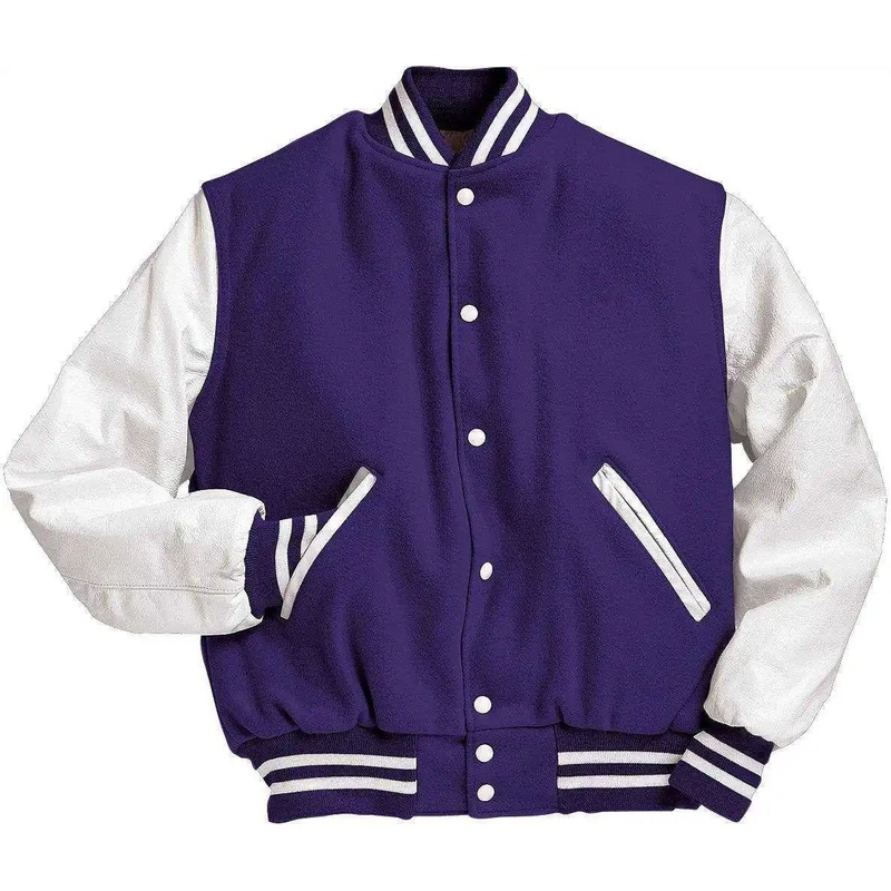 Holloway 224183 Varsity (Wool, Leather Sleeves) – Purple Wh