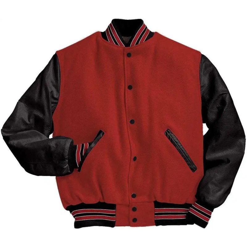 Holloway 224183 Varsity (Wool, Leather Sleeves) – Scarlet Bk Scarlet
