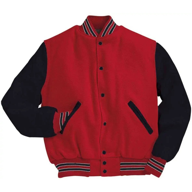 Holloway 224183 Varsity (Wool, Leather Sleeves) – Scarlet Bk Wh