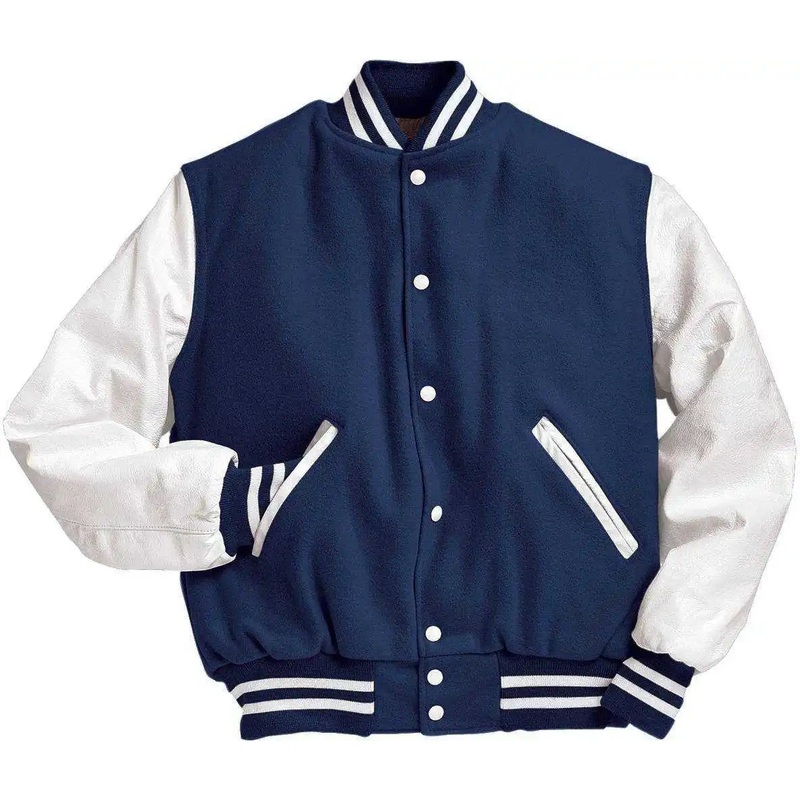 Holloway 224683 Varsity Tall  (Wool, Leather Sleeves) – Dk Royal White