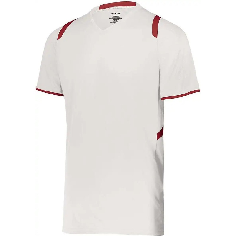 High Five 322960 Millennium Soccer Jersey – White Scarlet