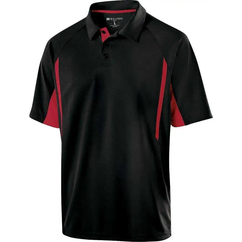 Holloway 222530 Avenger Polo Short Sleeve – Black Scarlet