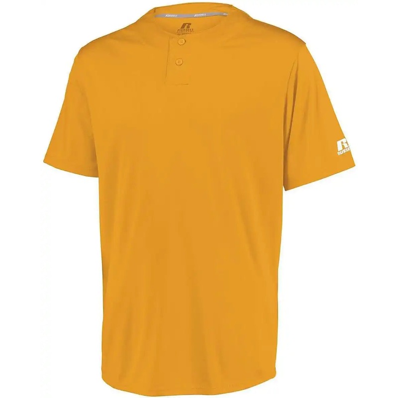 Russell 3R7X2B Youth Performance Two-Button Solid Jersey – Gold