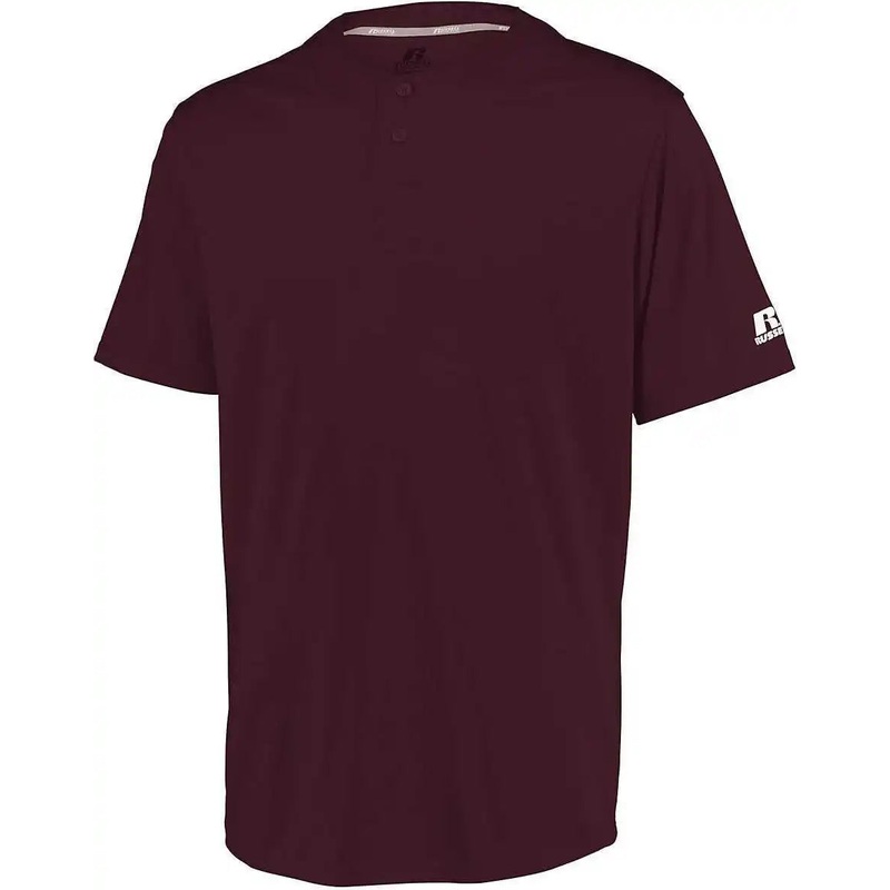 Russell 3R7X2B Youth Performance Two-Button Solid Jersey – Maroon