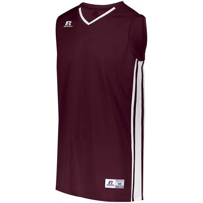 Russell 4B1VTB Youth Legacy Basketball Jersey – Maroon White