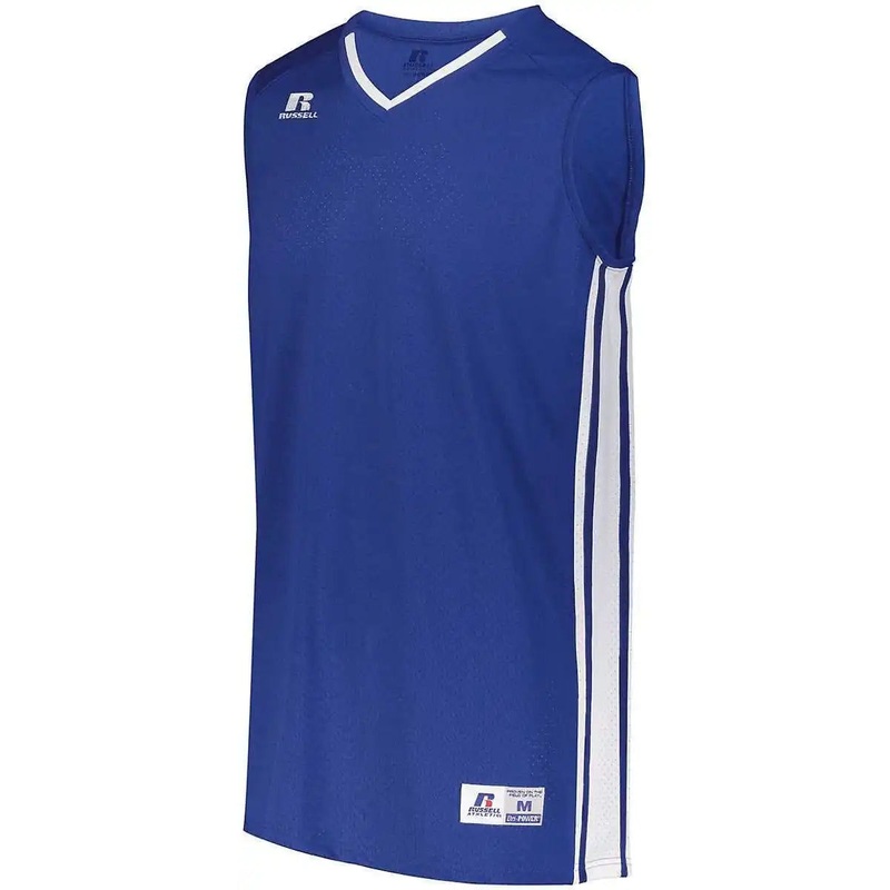 Russell 4B1VTB Youth Legacy Basketball Jersey – Royal White