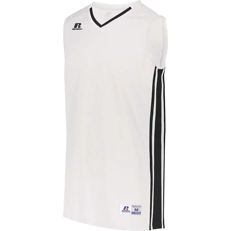 Russell 4B1VTB Youth Legacy Basketball Jersey – White Black