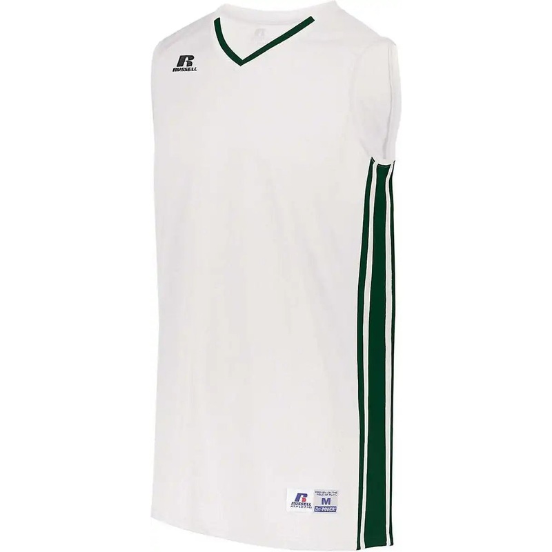 Russell 4B1VTB Youth Legacy Basketball Jersey – White Dark Green