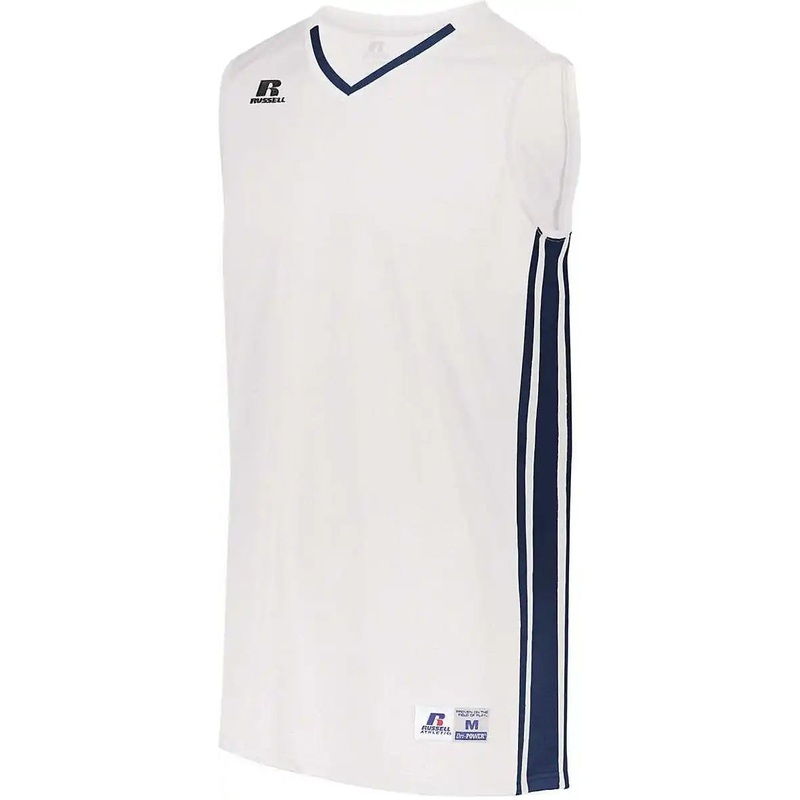 Russell 4B1VTB Youth Legacy Basketball Jersey – White Navy