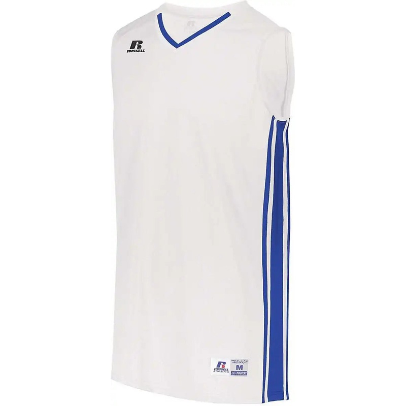 Russell 4B1VTB Youth Legacy Basketball Jersey – White Royal
