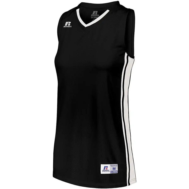 Russell 4B1VTX Ladies Legacy Basketball Jersey – Black White