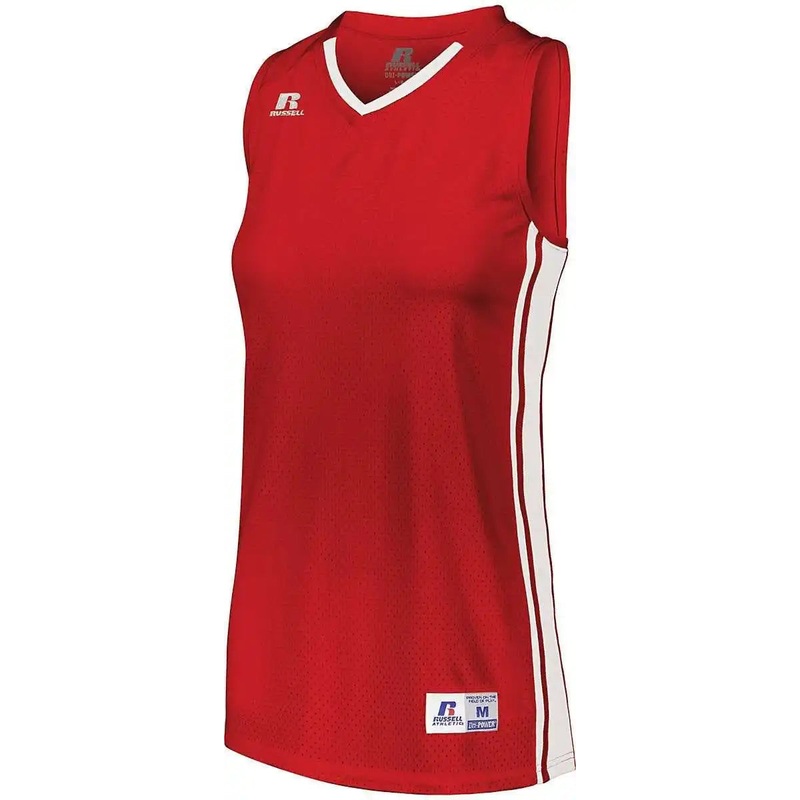 Russell 4B1VTX Ladies Legacy Basketball Jersey – True Red White