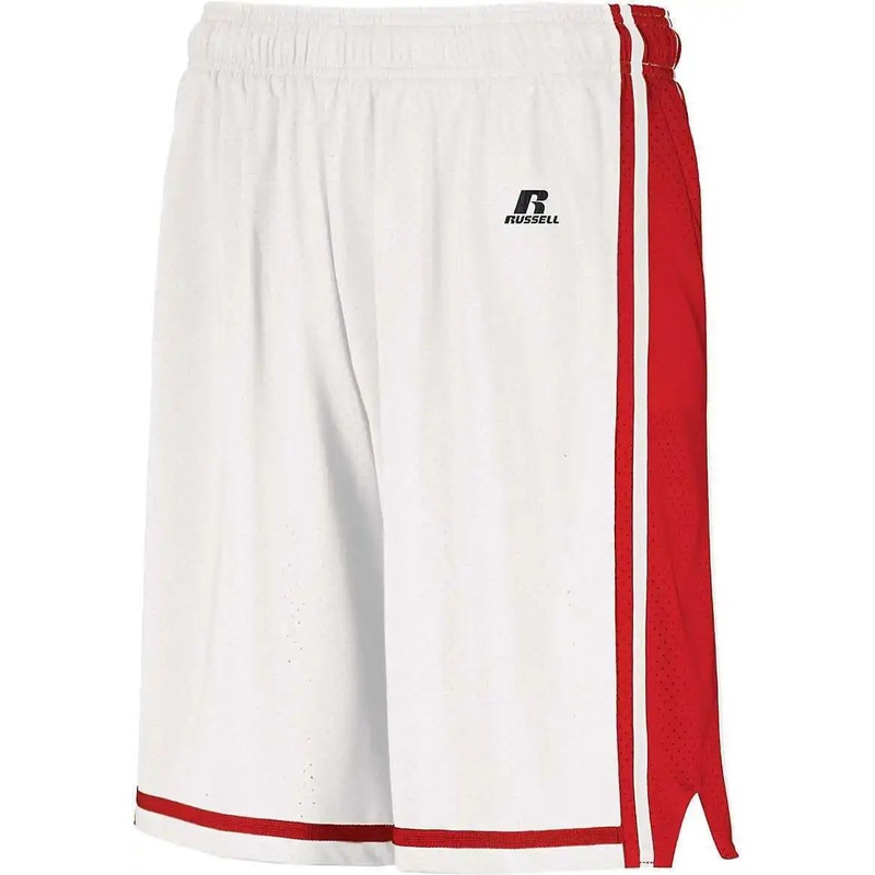 Russell 4B2VTB Youth Legacy Basketball Shorts – White True Red