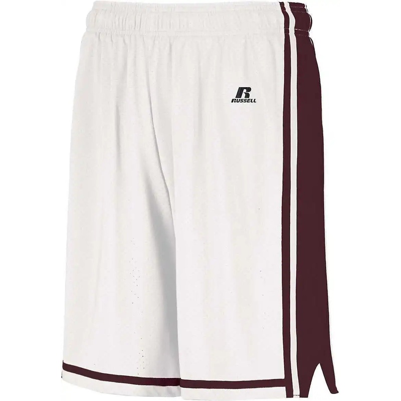 Russell 4B2VTM Legacy Basketball Shorts – White Maroon