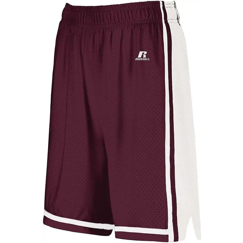 Russell 4B2VTX Ladies Legacy Basketball Shorts – Maroon White