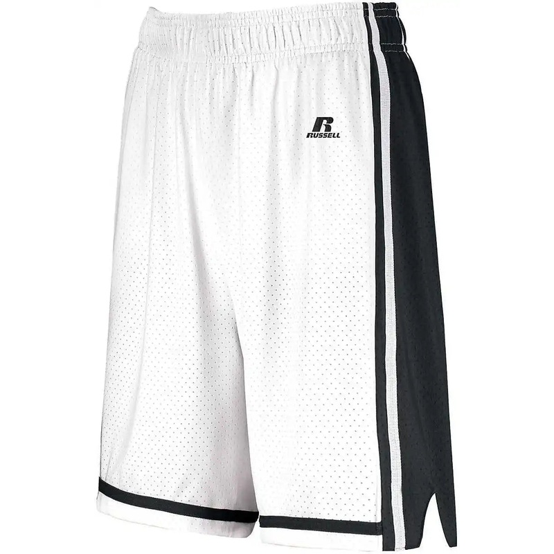 Russell 4B2VTX Ladies Legacy Basketball Shorts – White Black