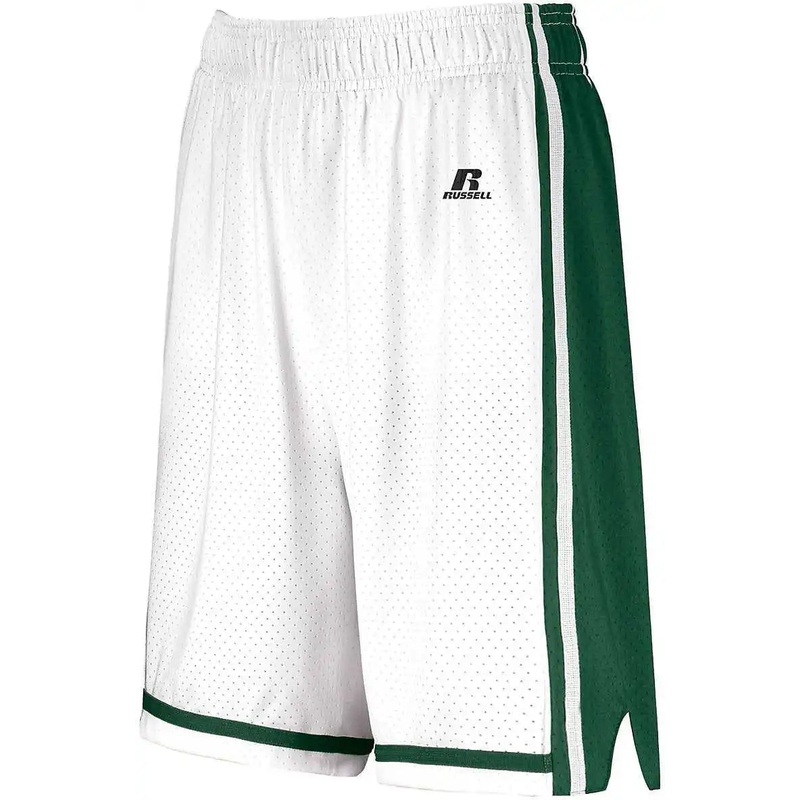 Russell 4B2VTX Ladies Legacy Basketball Shorts – White Dark Green