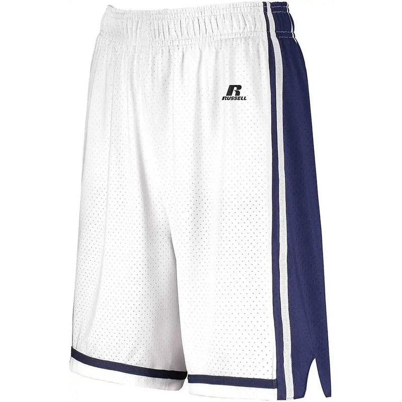 Russell 4B2VTX Ladies Legacy Basketball Shorts – White Navy