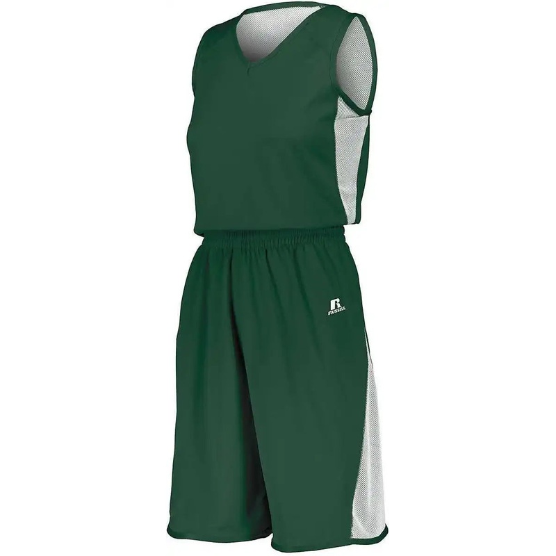 Russell 5R5DLX Ladies Undivided Single Ply Reversible Jersey – Dark Green White