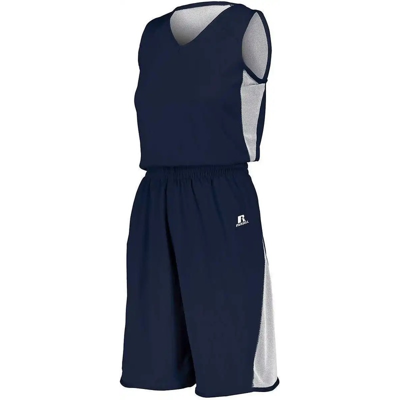 Russell 5R5DLX Ladies Undivided Single Ply Reversible Jersey – Navy White