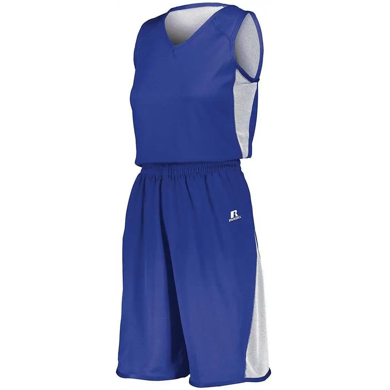 Russell 5R5DLX Ladies Undivided Single Ply Reversible Jersey – Royal White