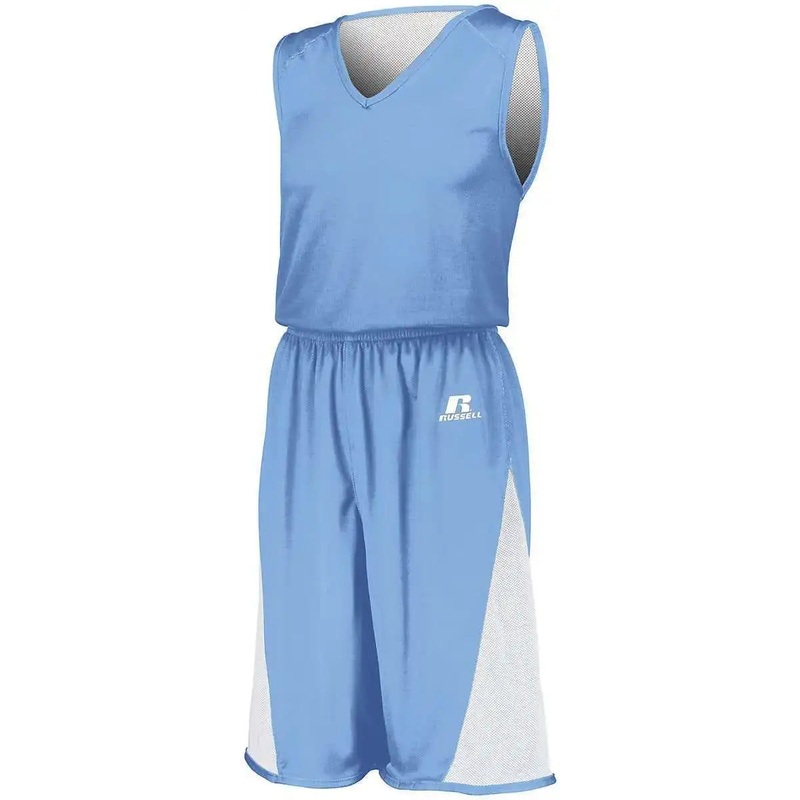 Russell 5R6DLB Youth Undivided Single Ply Reversible Shorts – Columbia Blue White