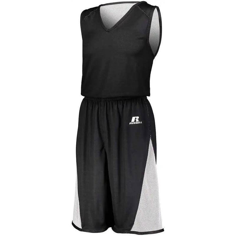 Russell 5R6DLM Undivided Single Ply Reversible Shorts – Black White