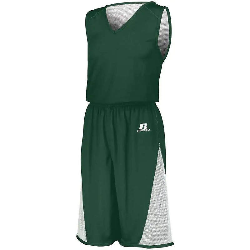 Russell 5R6DLM Undivided Single Ply Reversible Shorts – Dark Green White