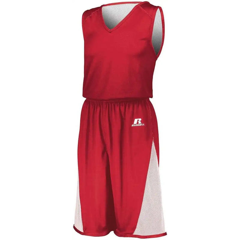 Russell 5R6DLM Undivided Single Ply Reversible Shorts – True Red White