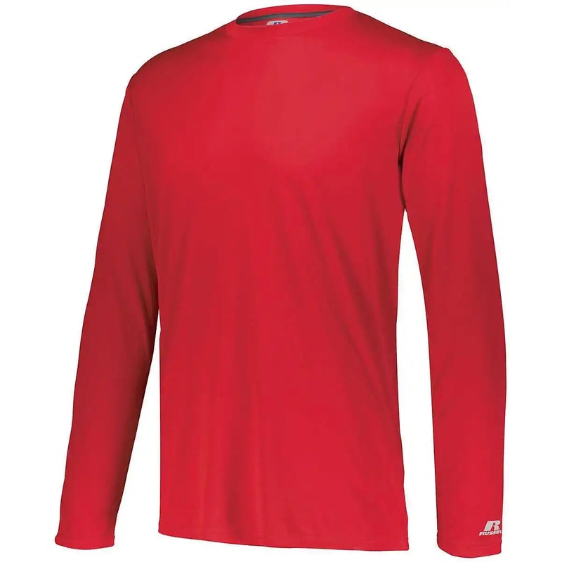 Russell 631X2M Dri-Power Core Performance Long Sleeve Tee – True Red
